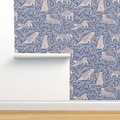 Jungle cat - muted classic blue - custom request 