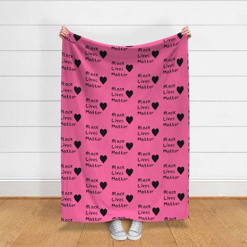 Black Lives Matter Text Girly Pink Color Hearts