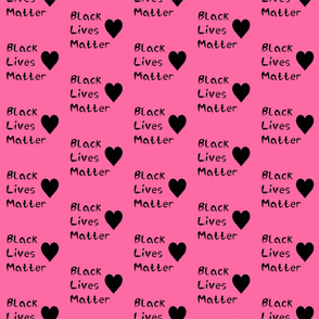 Black Lives Matter Text Girly Pink Color Hearts