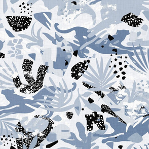 Abstract Jungle in Light Blue / Large