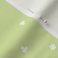 Polka leaves flowers and butterflies Green