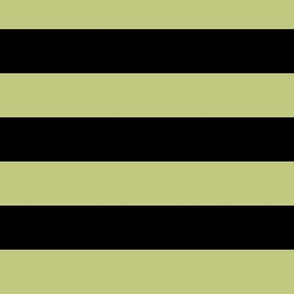 Large Pear Green Awning Stripe Pattern Horizontal in Black