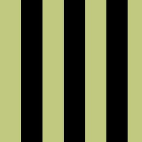 Latge Pear Green Awning Stripe Pattern Vertical in Black