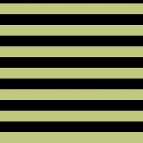 Pear Green Awning Stripe Pattern Horizontal in Black