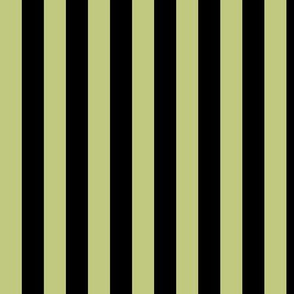 Pear Green Awning Stripe Pattern Vertical in Black