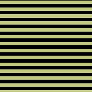 Pear Green Bengal Stripe Pattern Horizontal in Black
