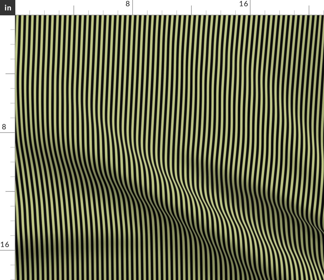 Small Pear Green Bengal Stripe Pattern Vertical in Black