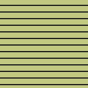 Pear Green Pin Stripe Pattern Horizontal in Black