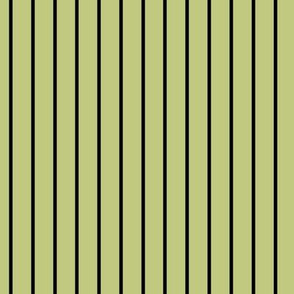 Pear Green Pin Stripe Pattern Vertical in Black