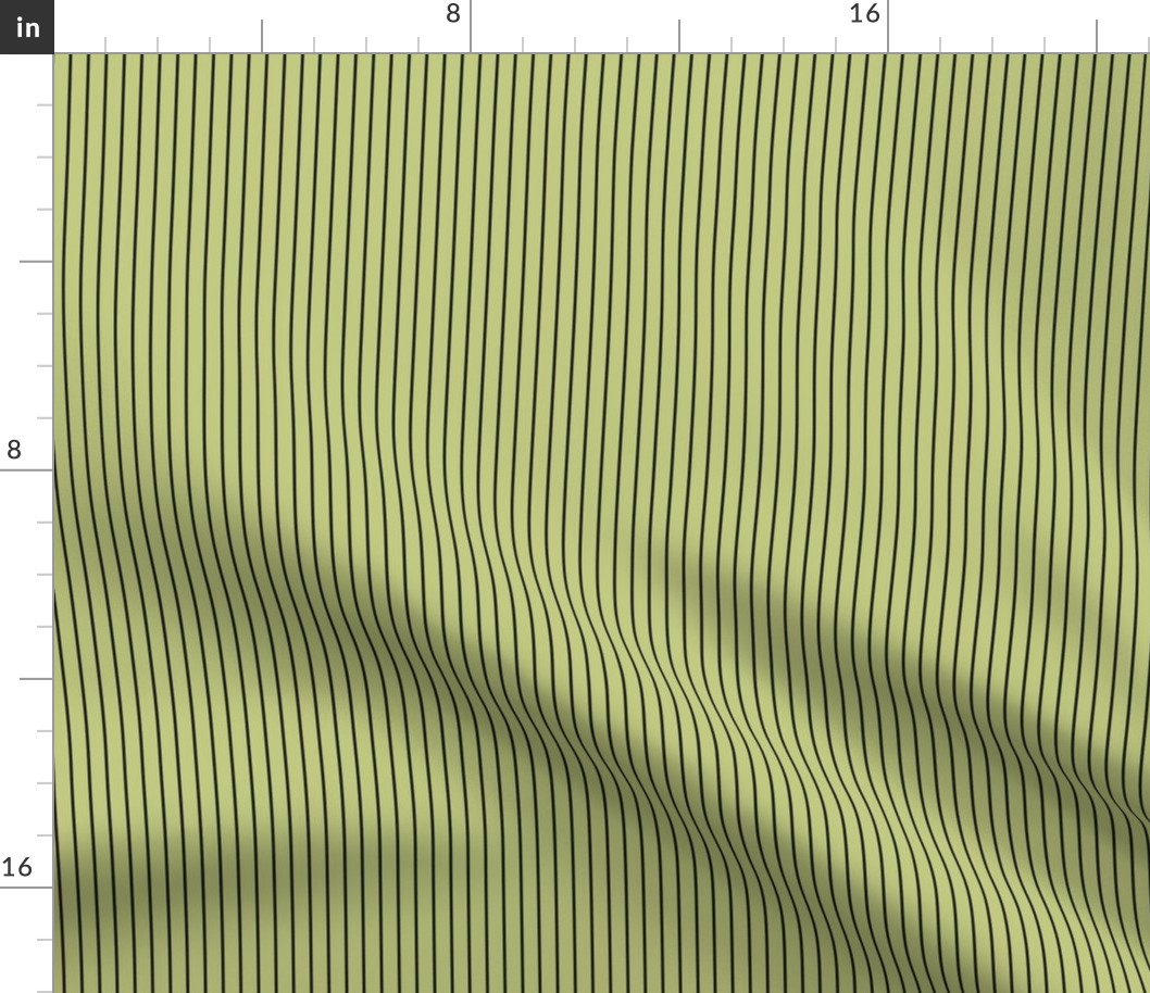 Small Pear Green Pin Stripe Pattern Horizontal in Black