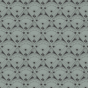 Linear Art Deco 3 Grey and Black 