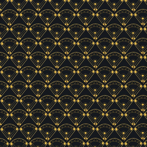 Linear Art Deco Black and Gold 