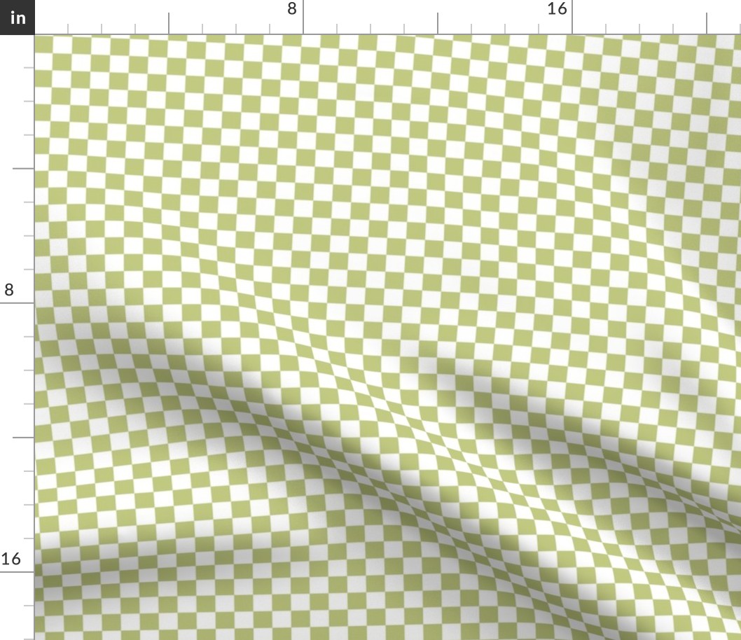 Checker Pattern - Pear Green and White