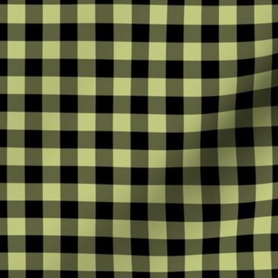 Gingham Pattern - Pear Green and Black