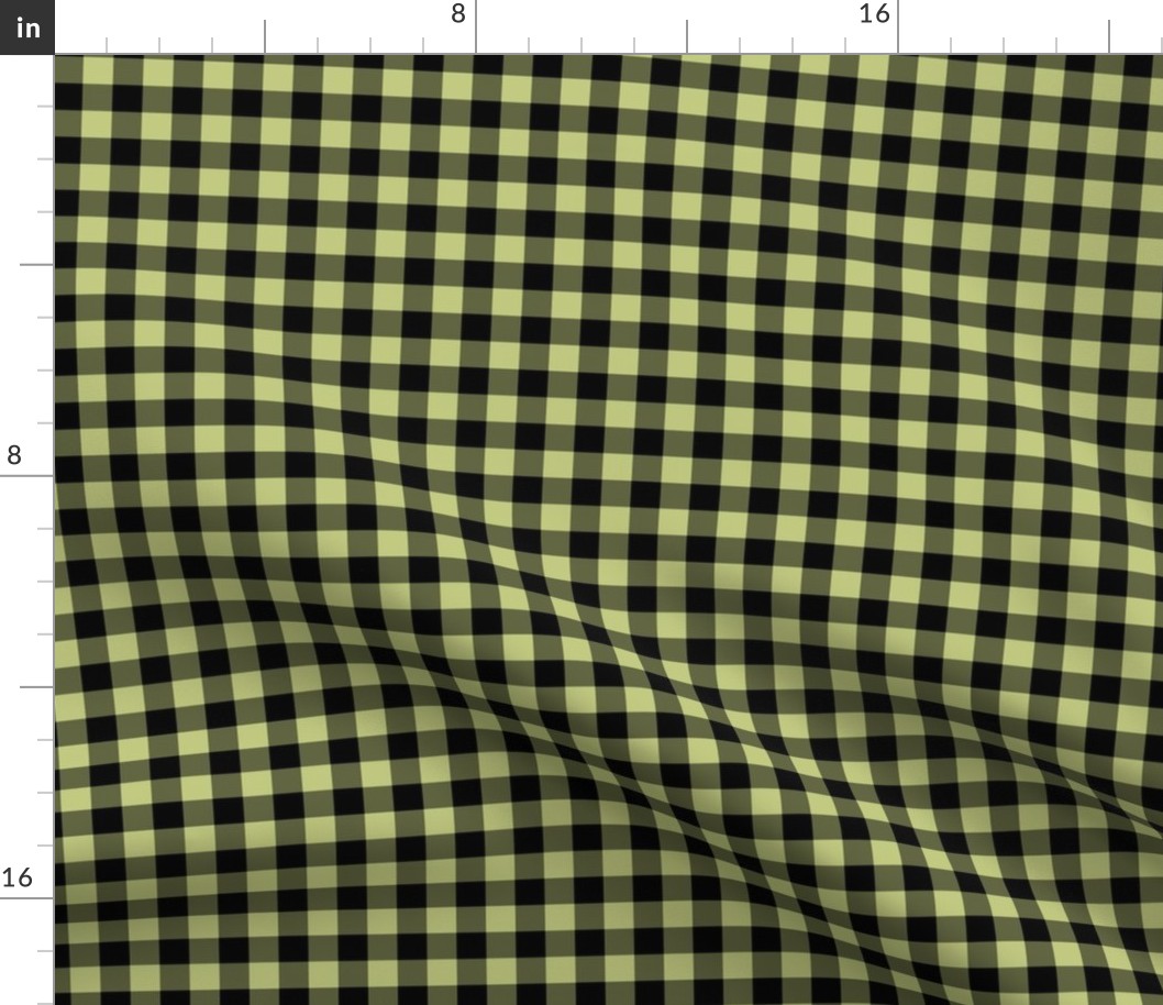 Gingham Pattern - Pear Green and Black