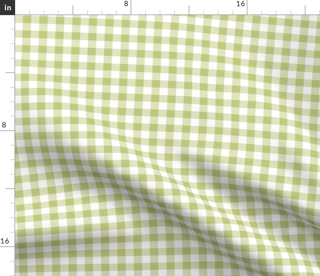 Gingham Pattern - Pear Green and White