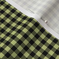 Small Gingham Pattern - Pear Green and Black