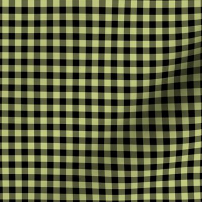 Small Gingham Pattern - Pear Green and Black