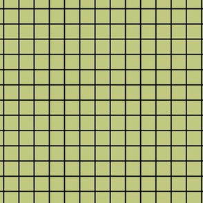 Grid Pattern - Pear Green and Black