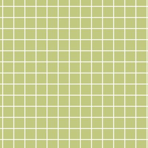 Grid Pattern - Pear Green and White
