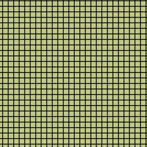 Small Grid Pattern - Pear Green and Black