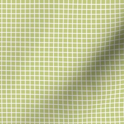 Small Grid Pattern - Pear Green and White