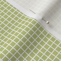 Small Grid Pattern - Pear Green and White