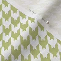 Houndstooth Pattern - Pear Green and White