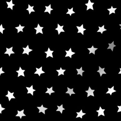 Star fabric - simple doodle star wallpaper - Black 