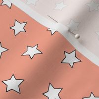 Star fabric - simple doodle star wallpaper - Melon