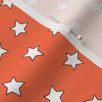Star fabric - simple doodle star wallpaper - Rust