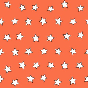 Star fabric - simple doodle star wallpaper - Rust