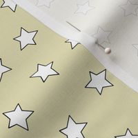Star fabric - simple doodle star wallpaper - Banana 