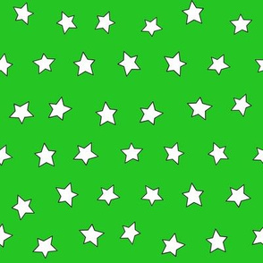 Star fabric - simple doodle star wallpaper - Neon