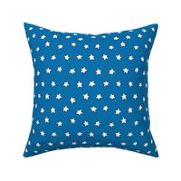 Star fabric - simple doodle star wallpaper - Blue