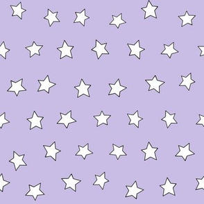 Star fabric - simple doodle star wallpaper - Lavender
