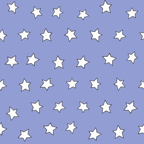 Star fabric - simple doodle star wallpaper - Periwinkle