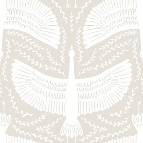 Large scale- heron in flight- light taupe - multidirectional- 