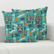 Island Tiki - Aqua And Orange Large Scale