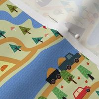 Small Mountain Country Roads Cars and Trucks Childrens Map