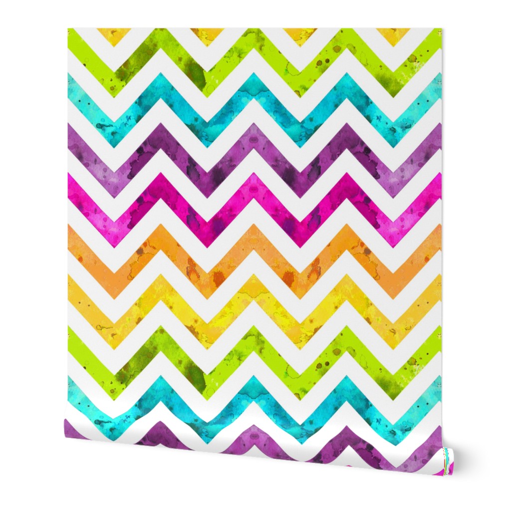 very large watercolor chevron