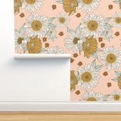 Boho Sunflowers in Blush-8x5.72