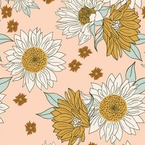 Boho Sunflowers in Blush-8x5.72