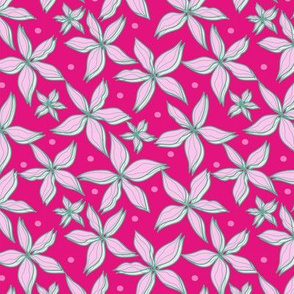 Pink double flowers pattern
