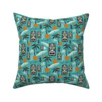 Island Tiki - Aqua And Orange Medium Scale