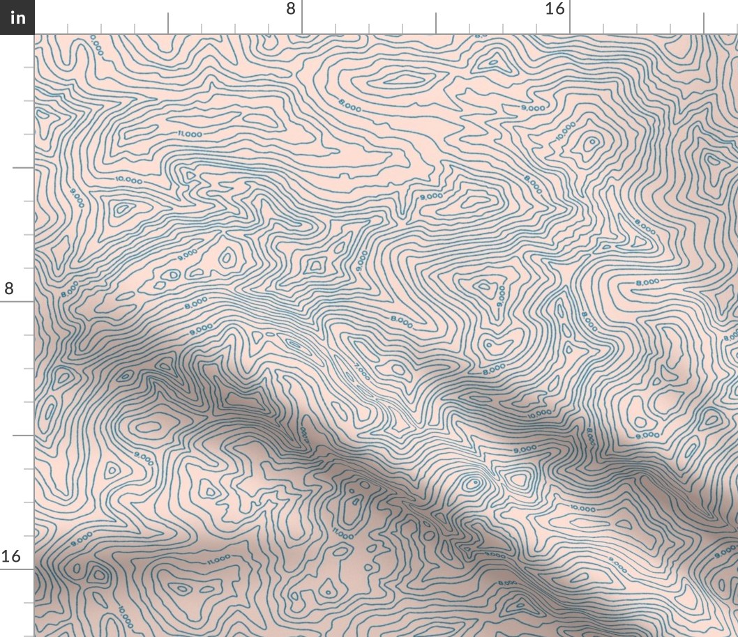 Topographic Map [Pink]
