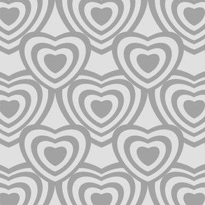 90s hearts kidcore fabric -Grey