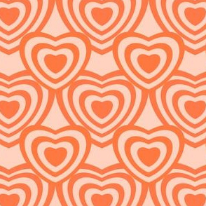90s hearts kidcore fabric -Coral
