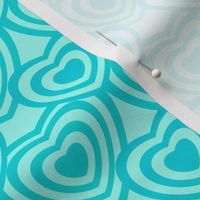 90s hearts kidcore fabric -Aqua