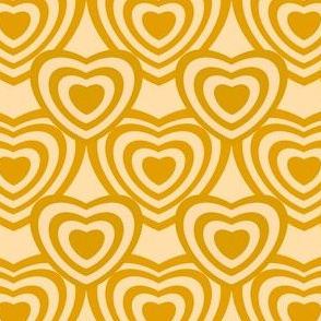 90s hearts kidcore fabric -Yellow